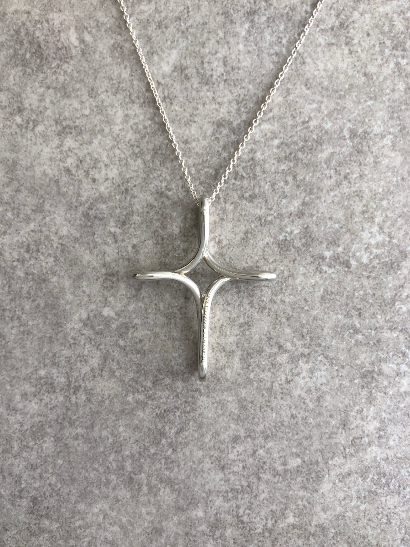 Tiffany & Co. Cross Motif SILVER925 Necklace Silver Vintage 57zzaz