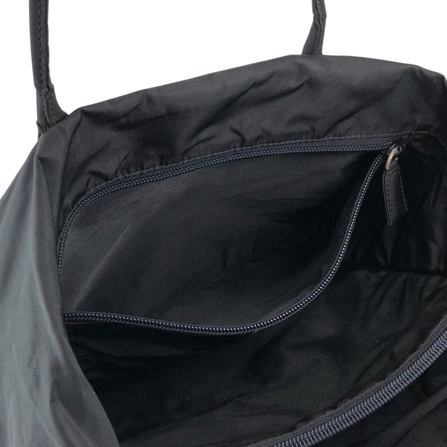PRADA Tessuto Triangle Logo Handbag Totebag Black Vintage 6skxyh
