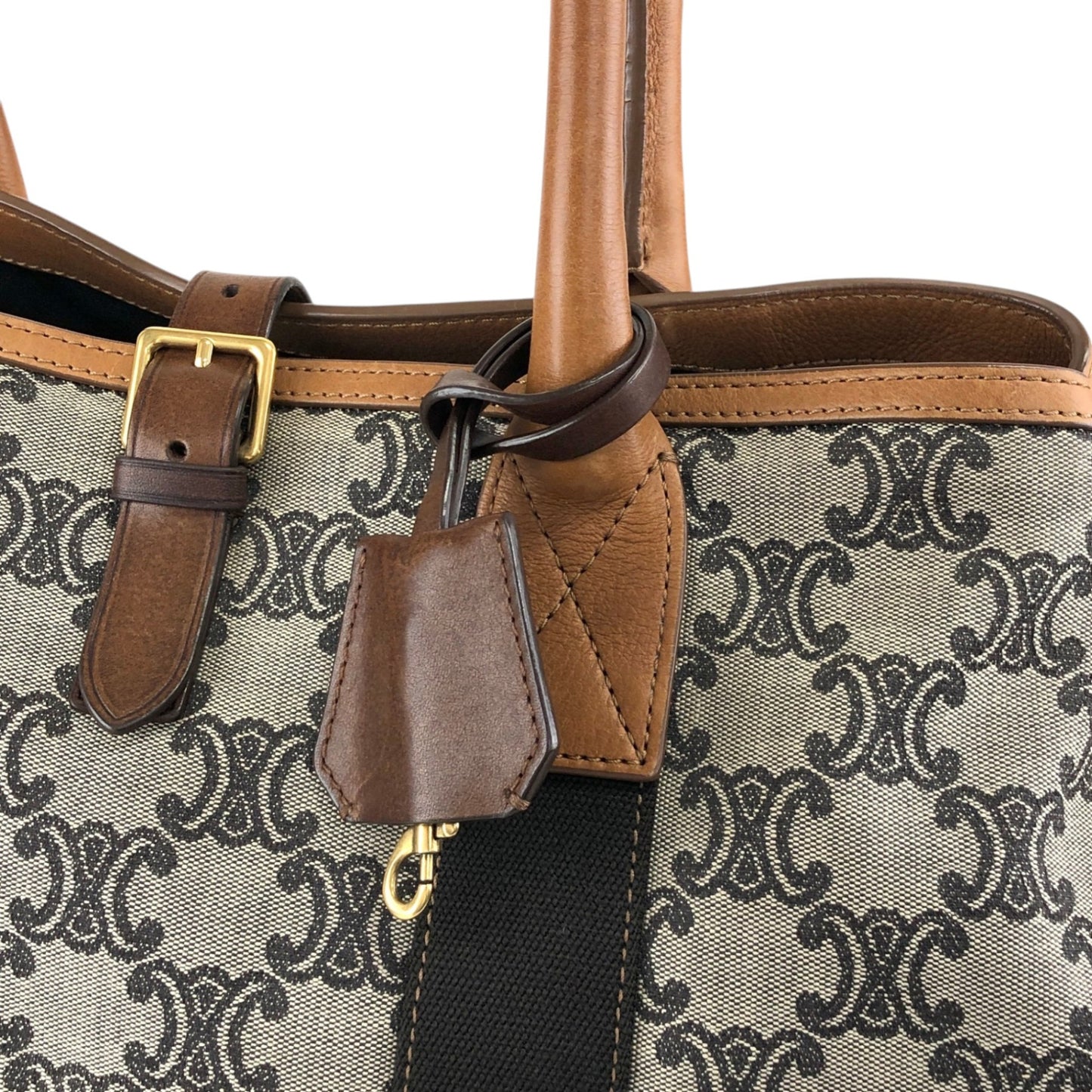 CELINE Macadam Handbag Totebag Beige Vintage c247bz