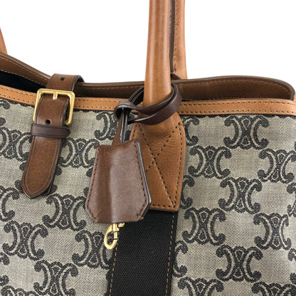 CELINE Macadam Handbag Totebag Beige Vintage c247bz