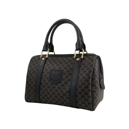 CELINE Macadam Blason Two-way Small Boston bag Shoulder bag Black Vintage 2urwut
