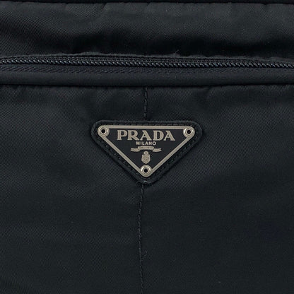 PRADA Tessuto Triangle Logo Shoulder bag Black Vintage gdjwks
