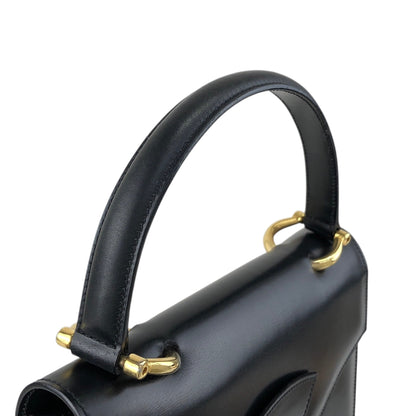 CELINE Horse Bit Top Handle Handbag Black Vintage b2e5yr