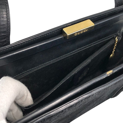 GUCCI Metal Clasp Totebag Black Vintage mzwmr5