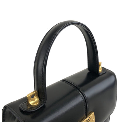 Yves Saint Laurent Logo Two-way Handbag Shoulder bag Black Vintage ktpth7