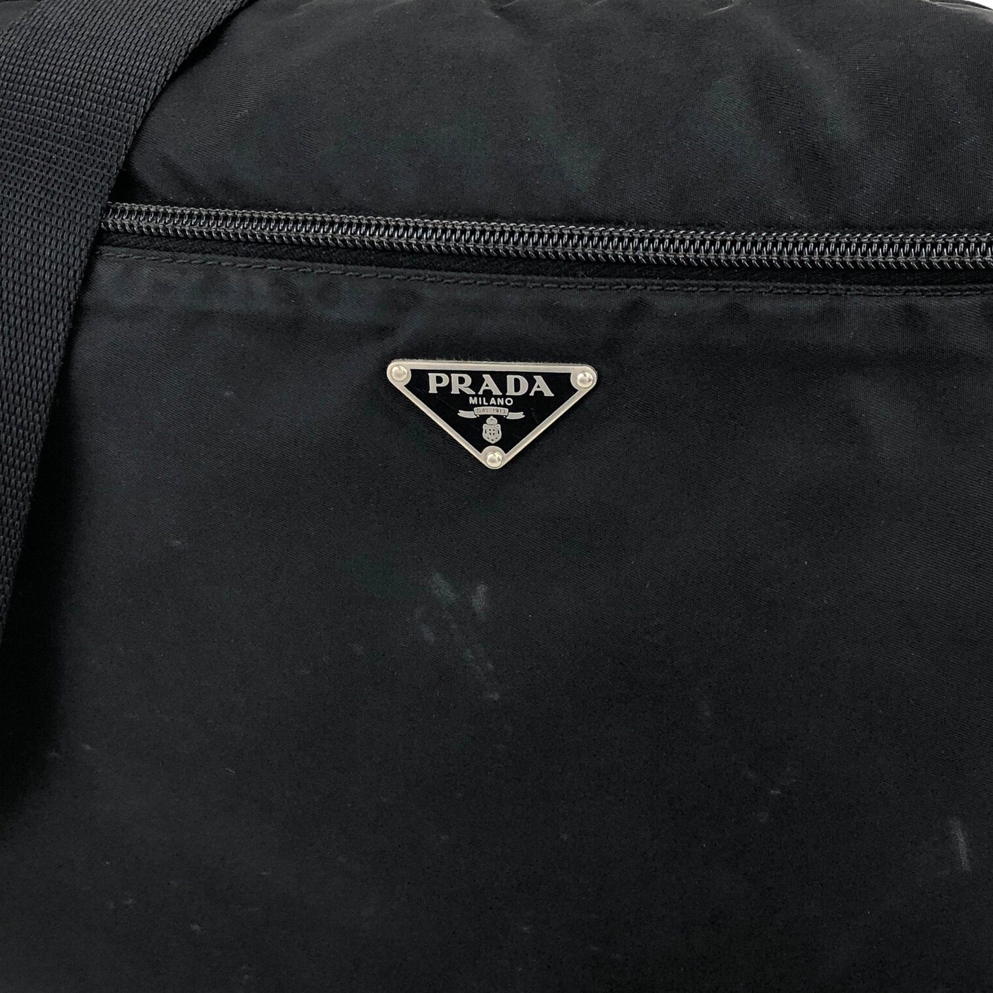 PRADA Triangle Logo Shoulder bag Black Vintage vskgia