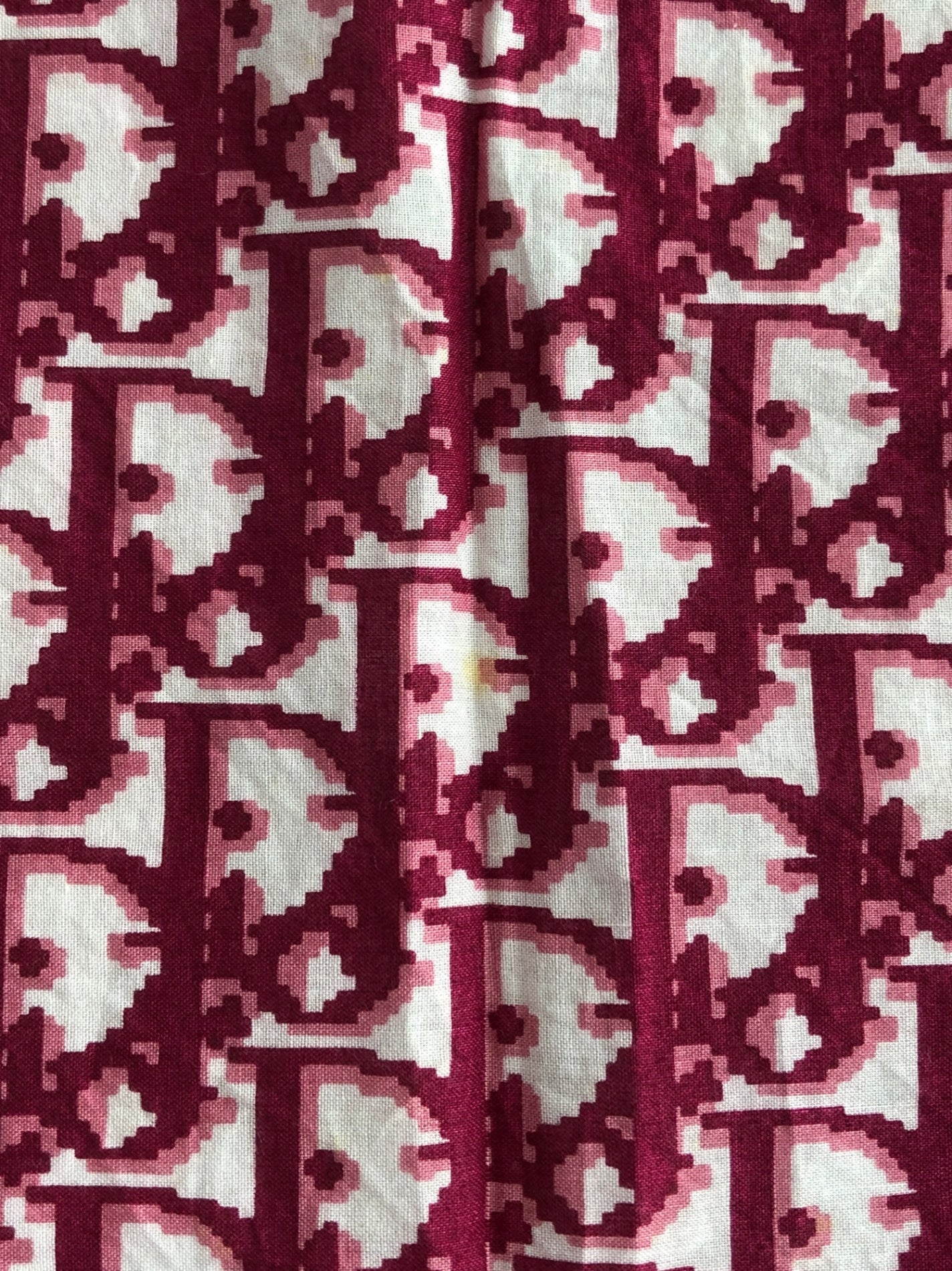 Christian Dior Trotter Silk Scarf Wine red×White Vintage gbe3ga