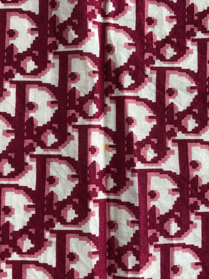 Christian Dior Trotter Silk Scarf Wine red×White Vintage gbe3ga