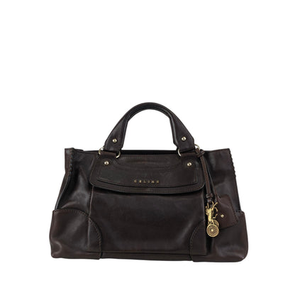 CELINE Horse Carriage Handbag Brown Vintage xsytb4