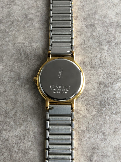Yves Saint Laurent YSL Logo Quartz Watch Silver 2200-228481 TA Vintage yis3b6