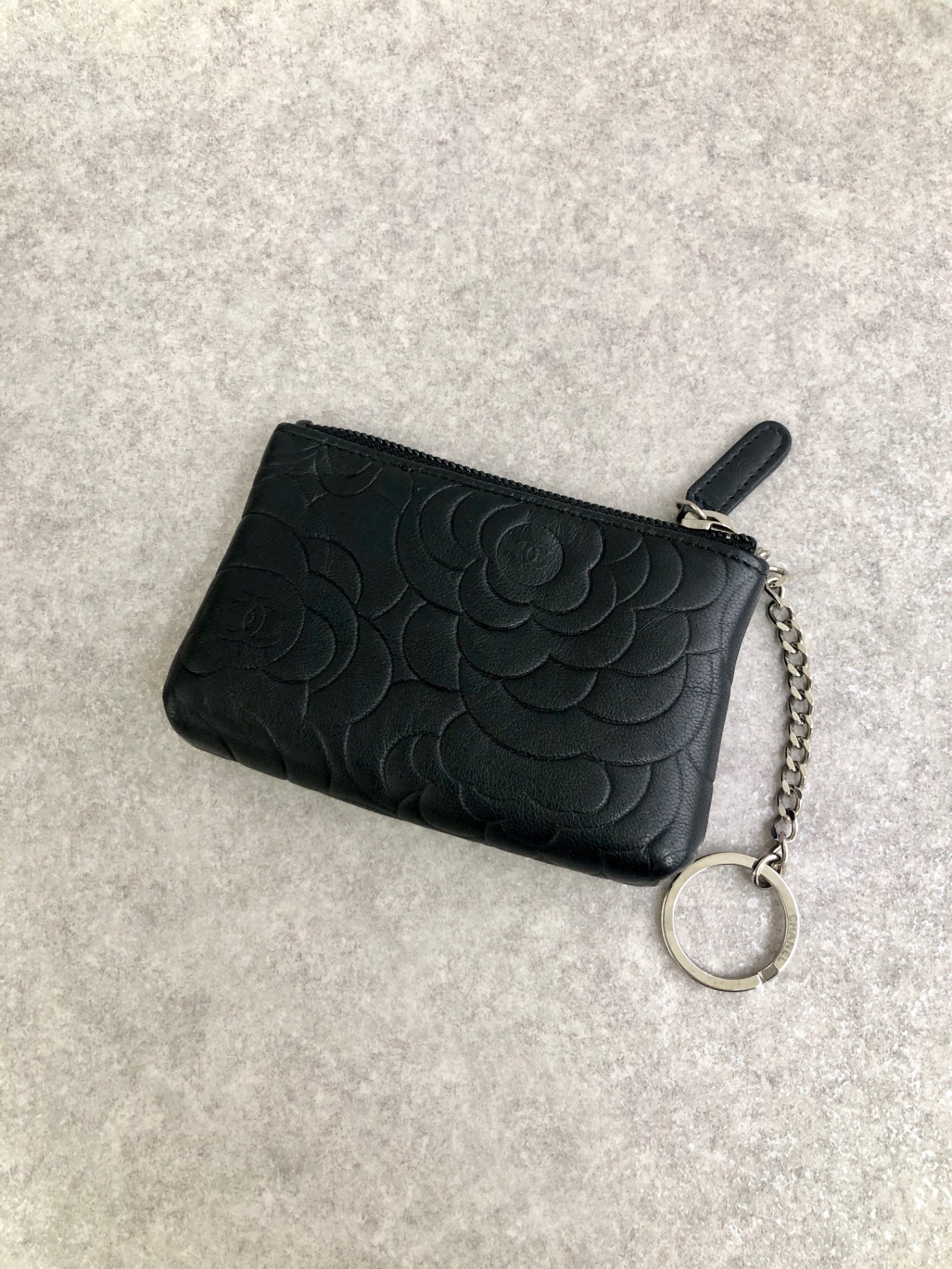 CHANEL Coco Mark Coin Purse Black Vintage 2d2jyd