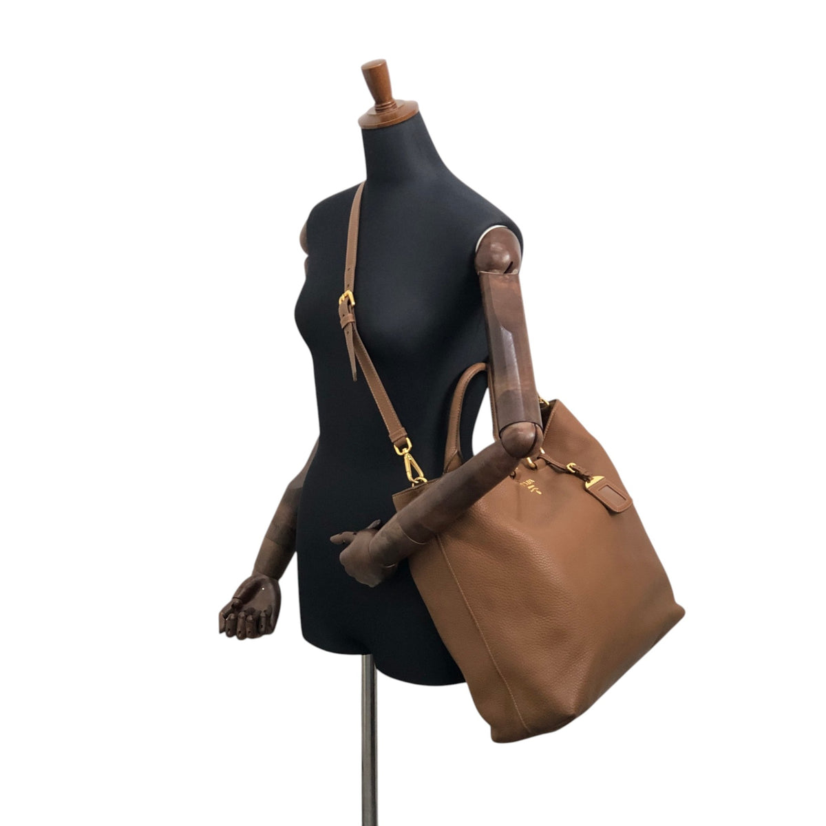 PRADA Logo Two-way Totebag Shoulder bag Brown Vintage 38ggy4