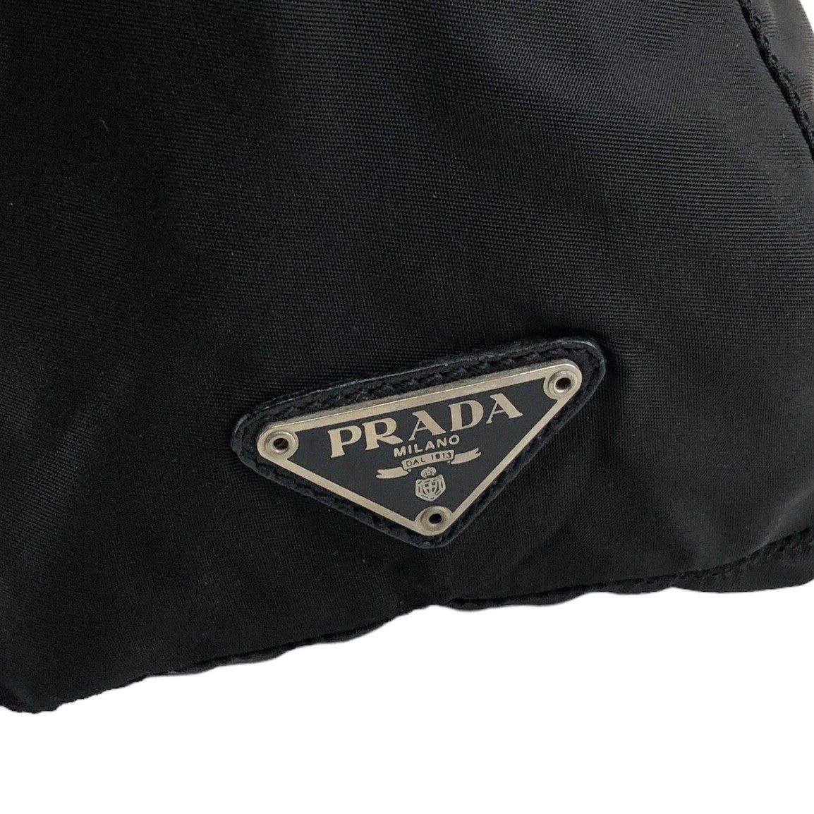 PRADA Triangle Logo Shoulder bag Black Vintage ghmuwb