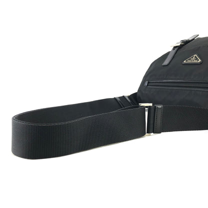 PRADA Triangle Logo Logo Motif Nylon Shoulder bag Black Vintage drwpjp