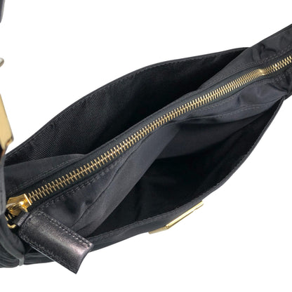 FENDI Logo Shoulder bag Black Vintage 4xxsjx