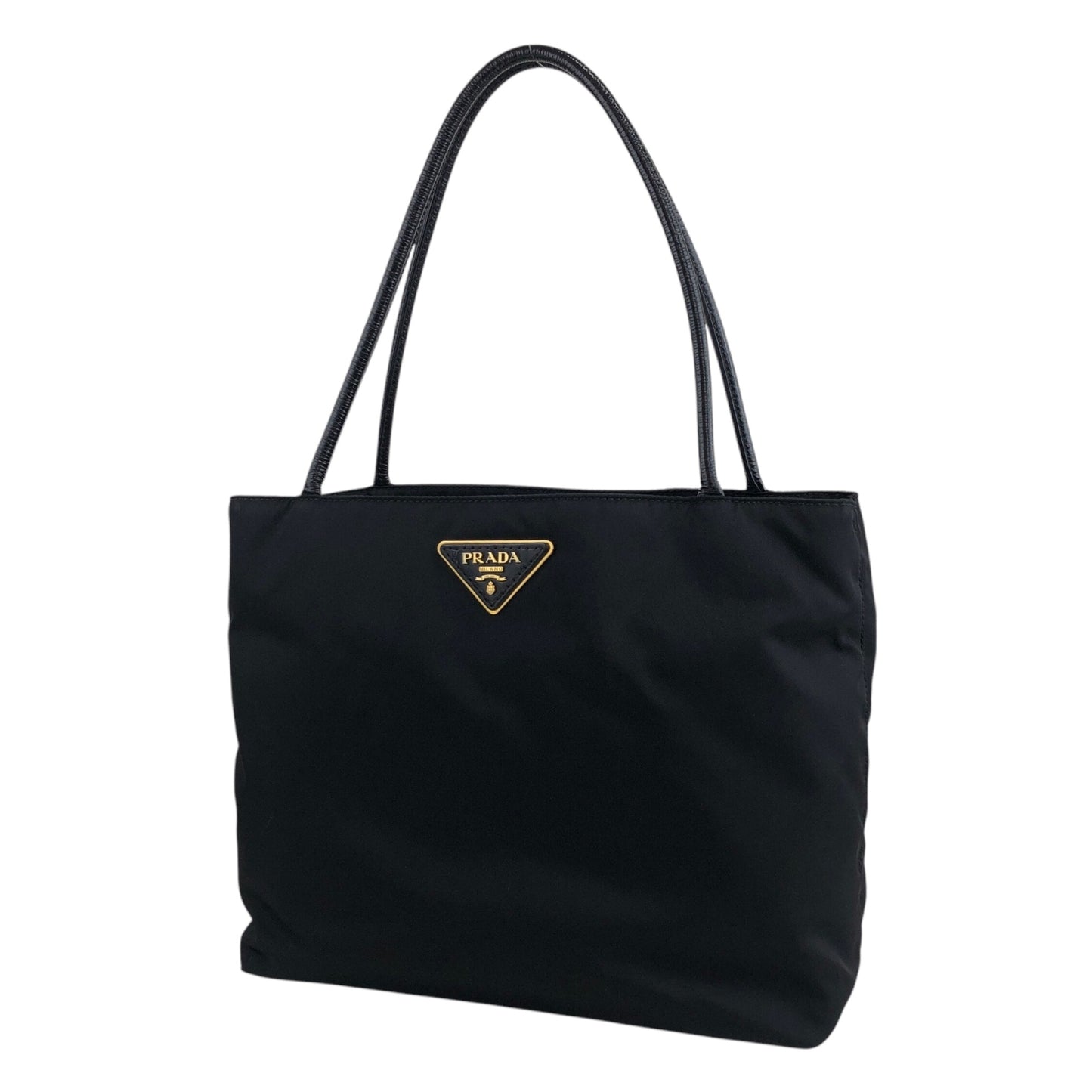 PRADA Tessuto Triangle Logo Totebag Black Vintage 2w8wct