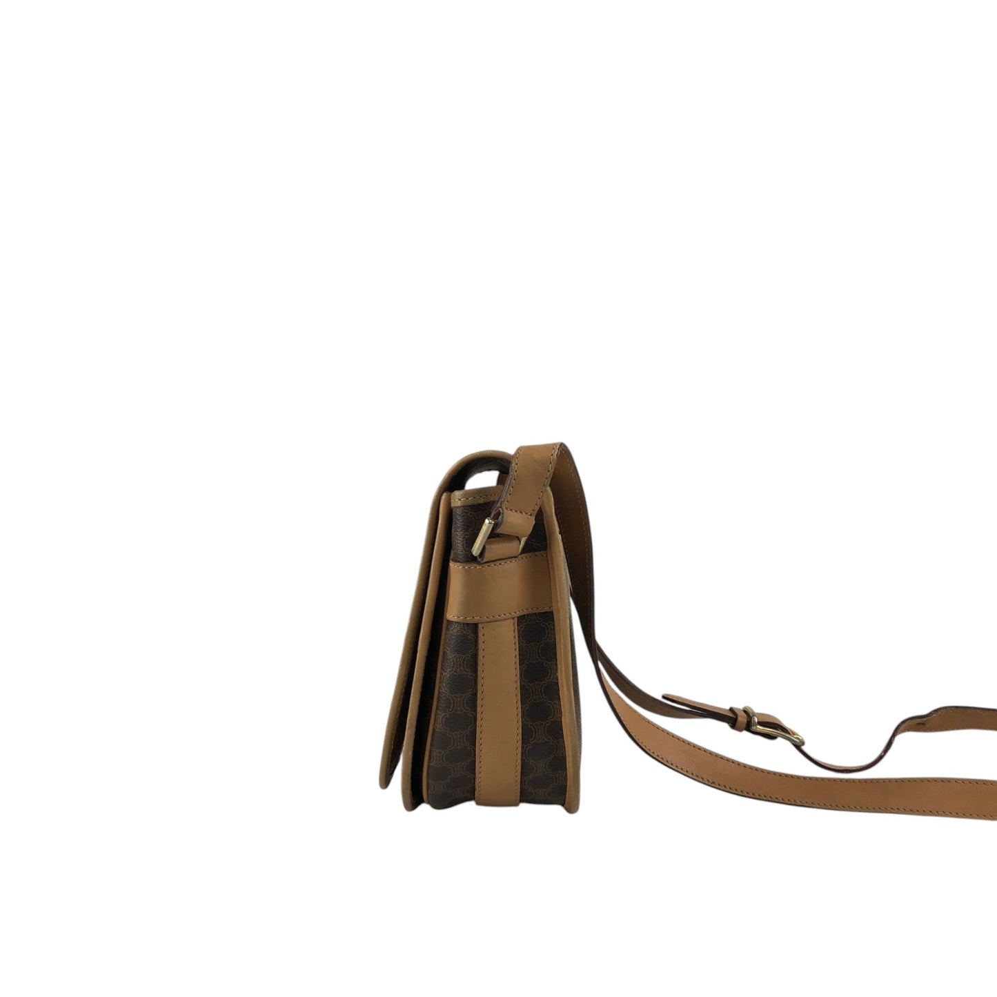 CELINE Macadam Blason Shoulder bag Brown Vintage rtiv5k