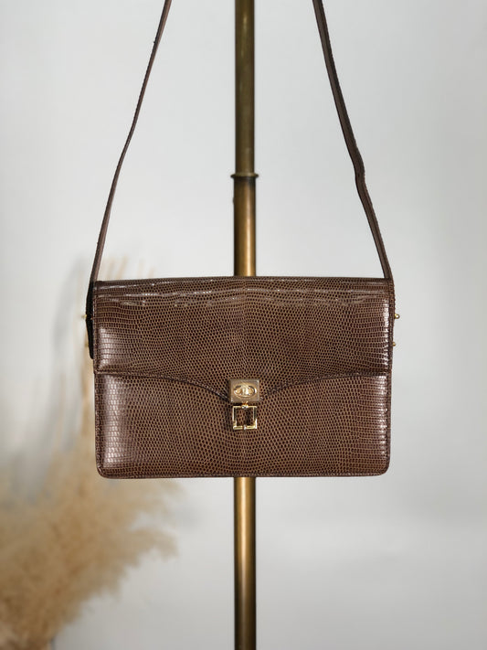 CELINE Blason Shoulder bag Brown Vintage 8gjswi