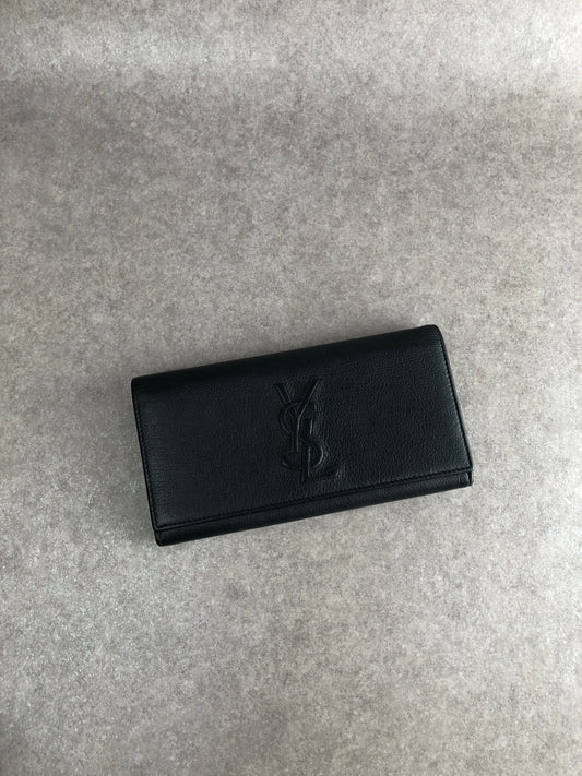 Yves Saint Laurent YSL Logo Long Wallet Black Vintage ipdgzz