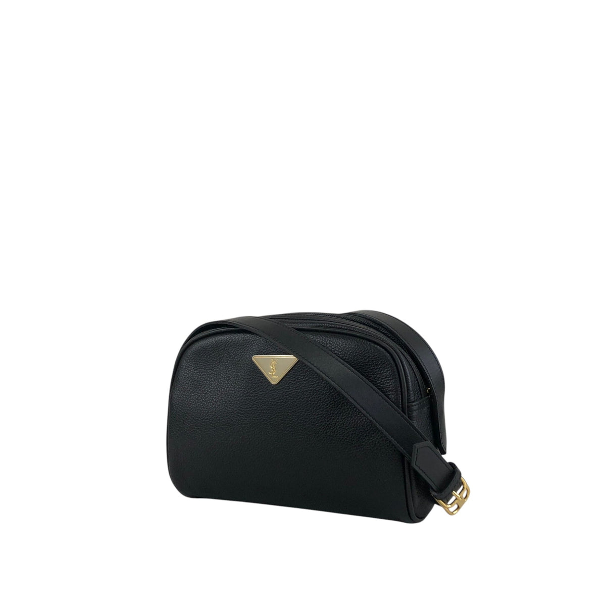 Yves Saint Laurent YSL Logo Shoulder bag Black Vintage fbers6
