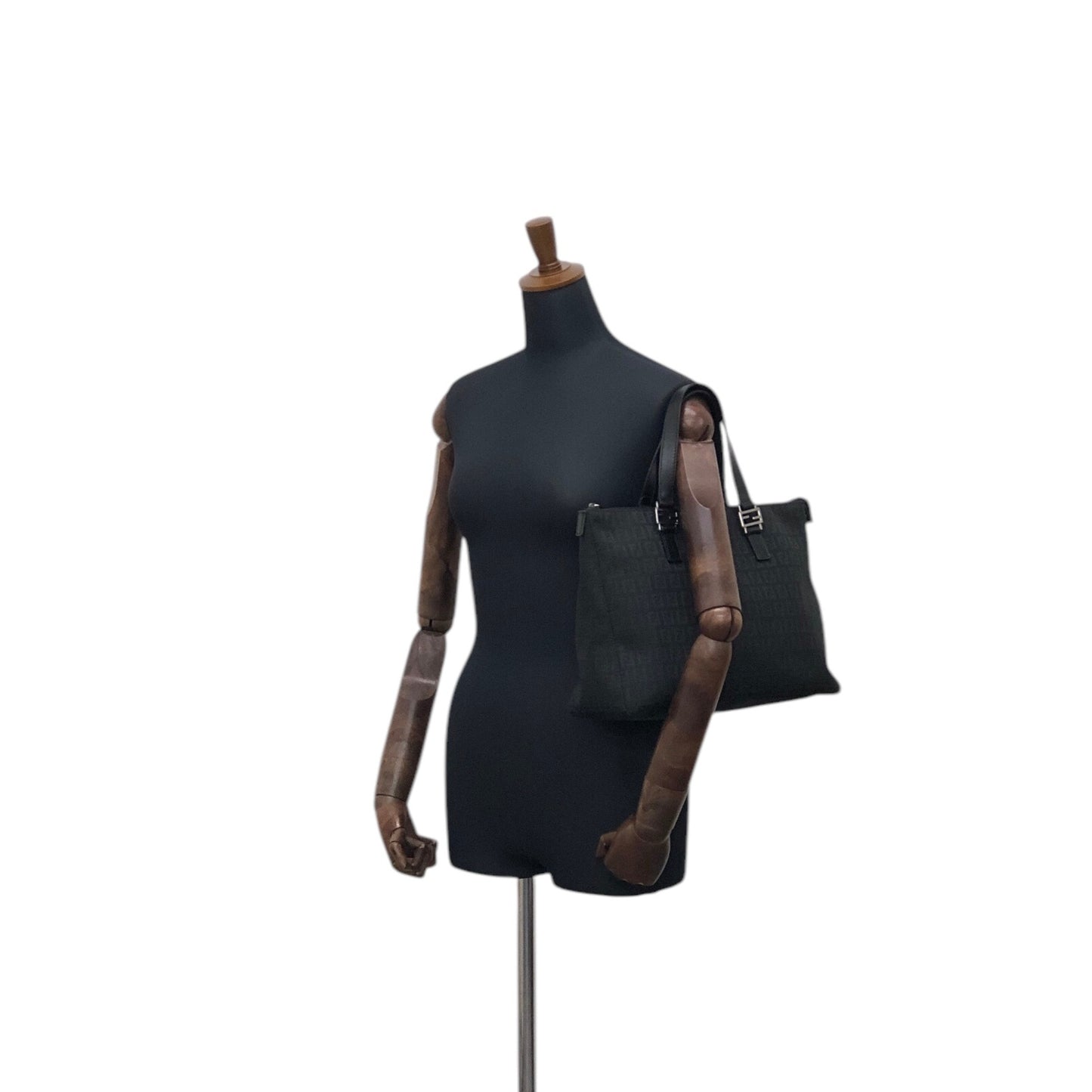FENDI Zucchino Totebag Black Vintage evabj6