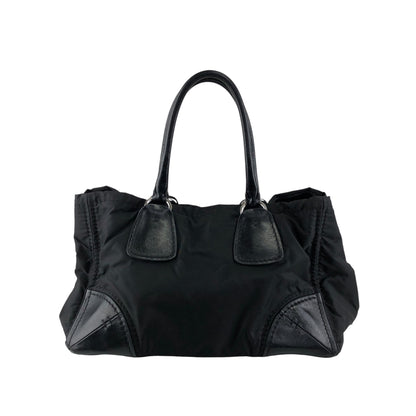 PRADA Triangle Logo Handbag Totebag Black Vintage wd67a4