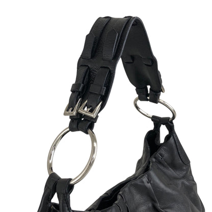 PRADA 三角形標誌單肩包 Hobobag 黑色復古 bs6gm7