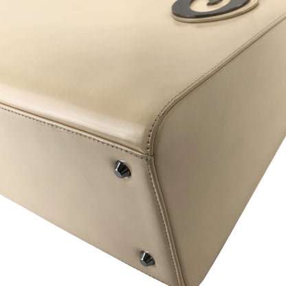 Christian Dior Lady Dior Logo Embossed Handbag Beige Vintage rnt3g4