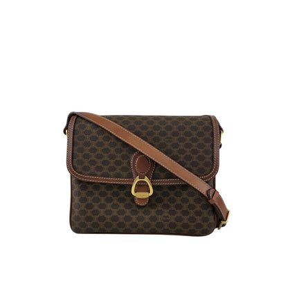 CELINE Macadam Horseshoe Shoulder bag Brown Vintage mxtw8i