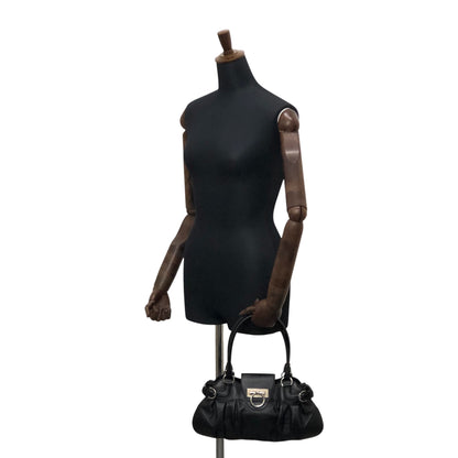 Salvatore Ferragamo Gancini Handbag Black Vintage mfbzax