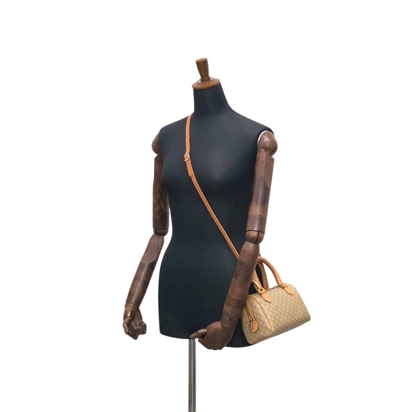 CELINE Macadam Two-way Handbag Shoulder bag Beige Vintage f3hr3k