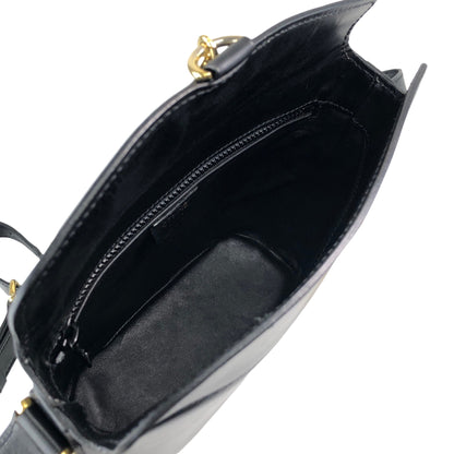 CELINE Circle Logo Shoulder bag Black Vintage x6z5t3