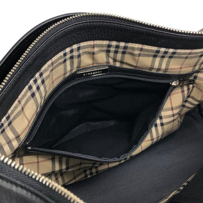 BURBERRY Front Buckle Shoulder bag Black Vintage tpmx3y