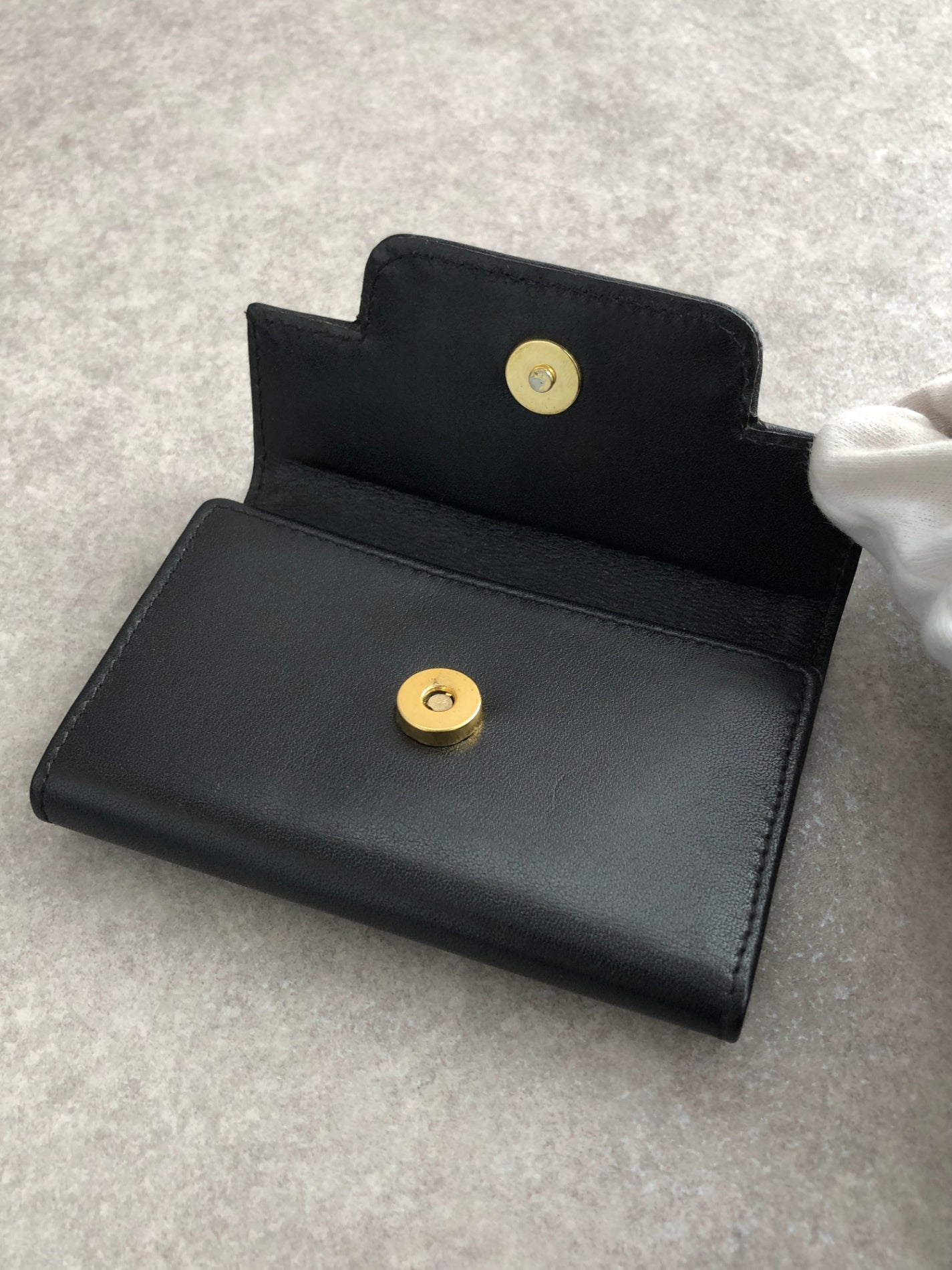 Christian Dior Logo Key Case Black Vintage s324bp