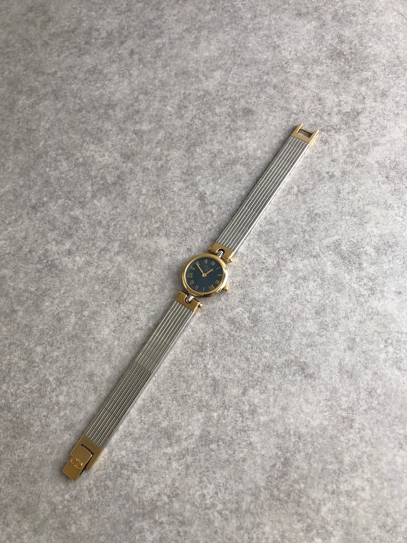 Christian Dior LogoVintage Quartz Watch Silver×Gold 3025 Vintage yhadhy