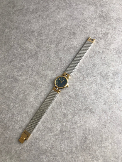 Christian Dior LogoVintage Quartz Watch Silver×Gold 3025 Vintage yhadhy