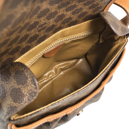 CELINE Macadam Blason Front Buckle Shoulder bag Brown Vintage 8vwf72