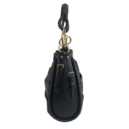 Christian Dior Logo Motif Shoulder bag Black Vintage fudavv