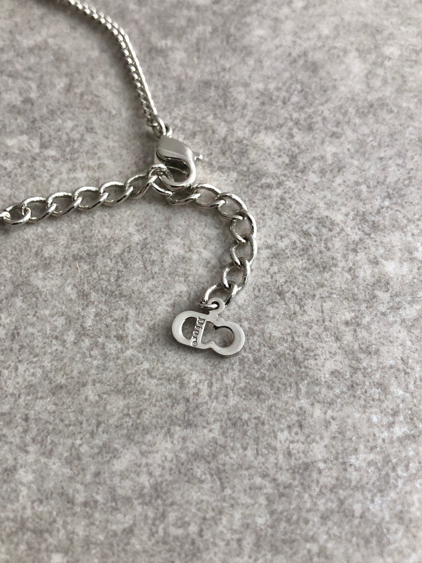 Christian Dior Logo Motif Bracelet Silver Vintage smr3v4