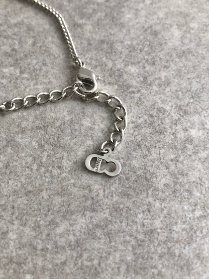 Christian Dior Logo Motif Bracelet Silver Vintage smr3v4