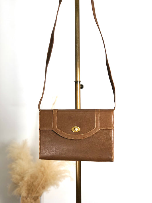 GUCCI Turn Lock Shoulder bag Brown Vintage 4k7hzd