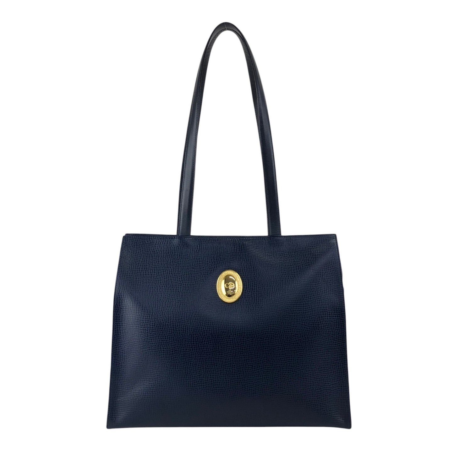 Christian Dior CD Logo Handbag Totebag Navy Vintage gxjx4z