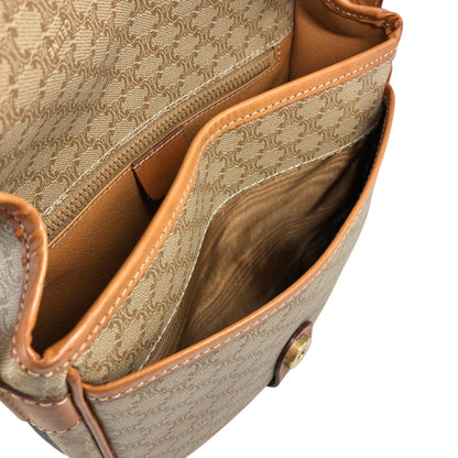 CELINE Macadam Front Buckle  Shoulder bag Beige Vintage nnbcwv