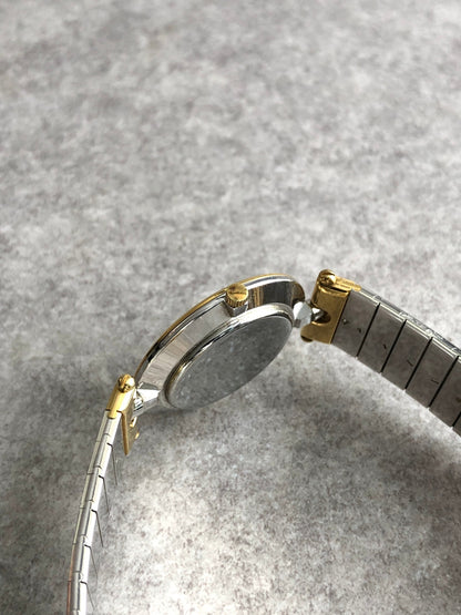 Christian Dior Logo Quartz Watch Silver×Gold 3026 Vintage 3ztkba