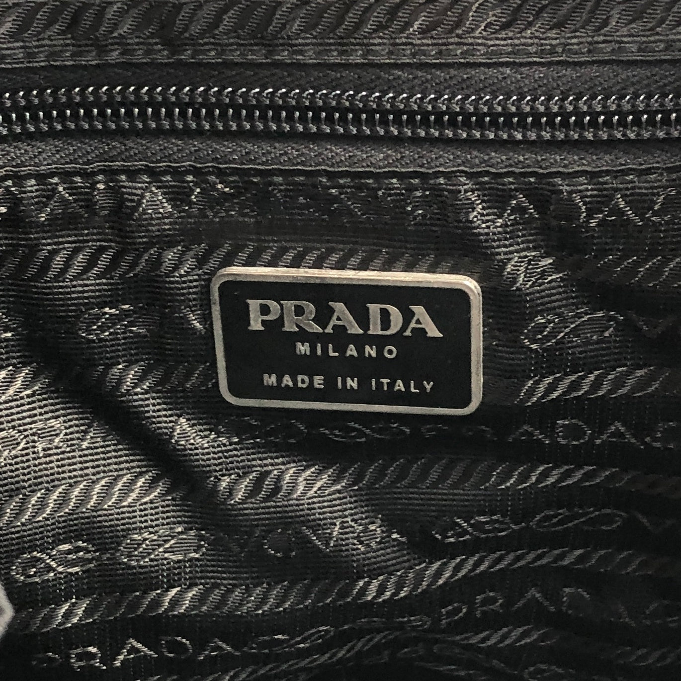 PRADA Triangle Logo Double Pocket Backpack Black Vintage u4u7vk