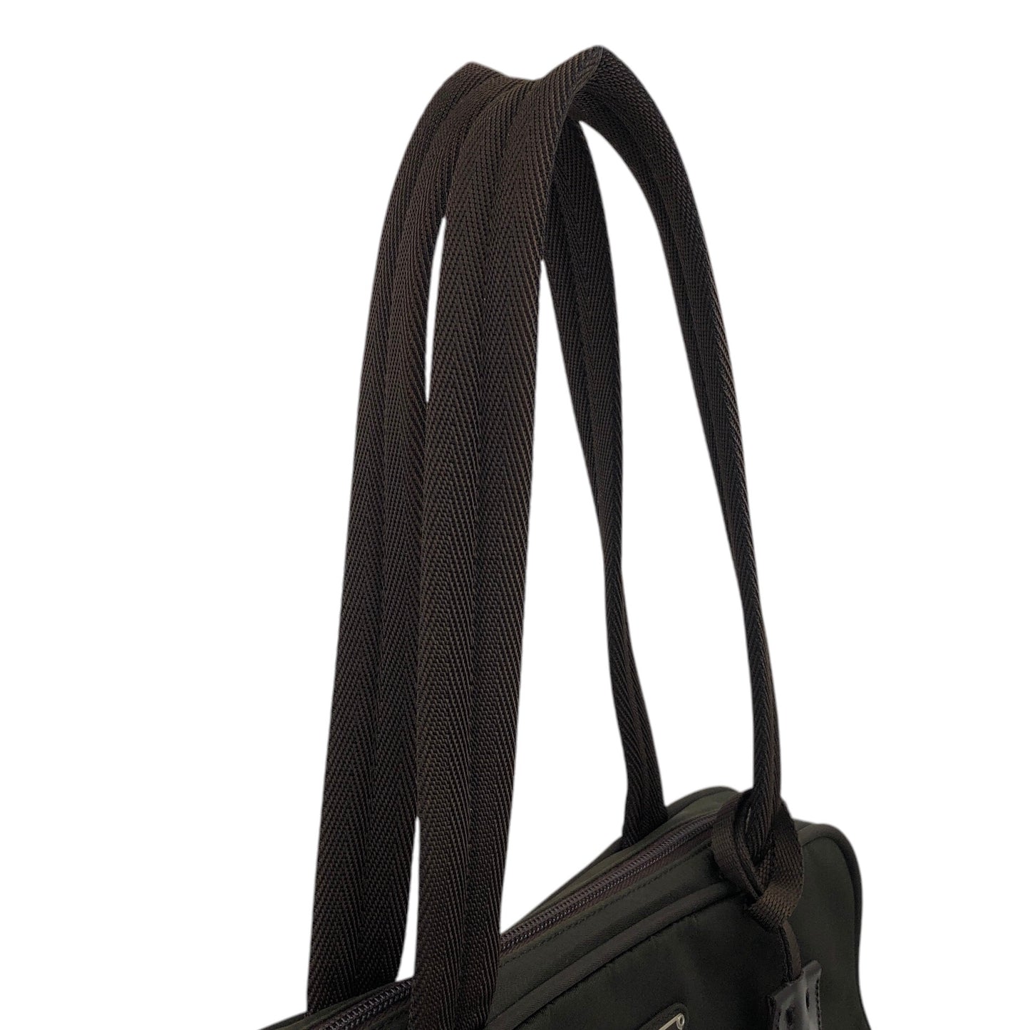 PRADA Tessuto Triangle Logo Padlock Shoulder bag Khaki Vintage kyp5pt