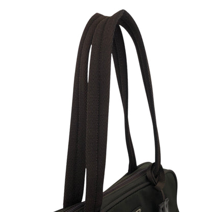 PRADA Tessuto Triangle Logo Padlock Shoulder bag Khaki Vintage kyp5pt