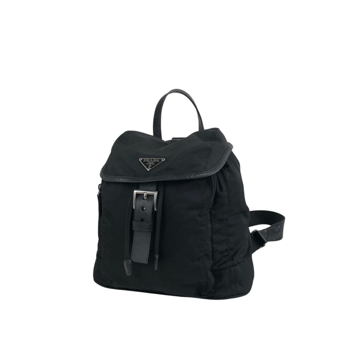 PRADA Tessuto Triangle Logo Backpack Black Vintage 2jwvfk