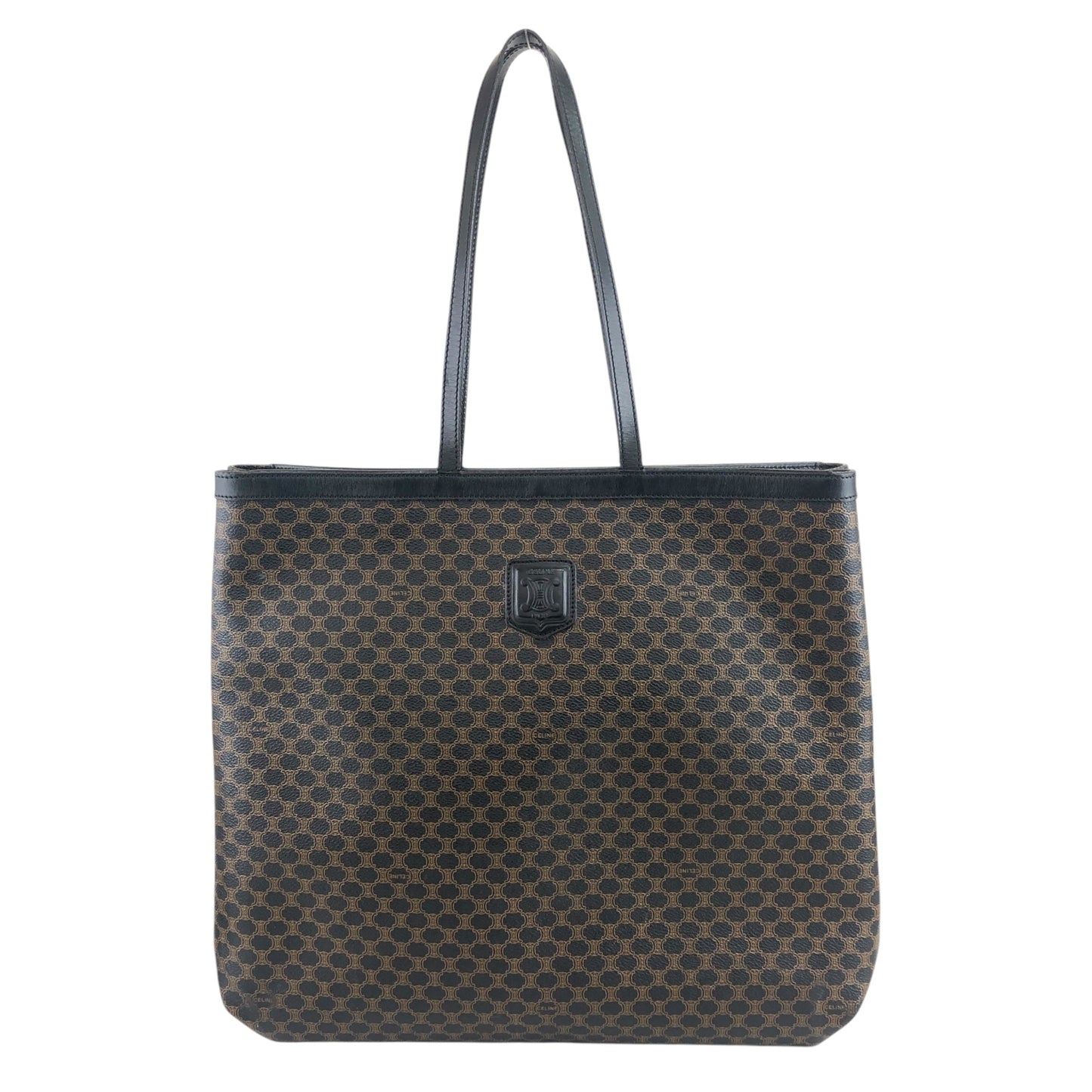 CELINE Macadam Blason Shoulder bag Totebag Black Vintage 27dcdm