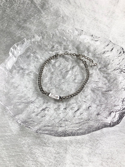Christian Dior 標誌手鐲銀色復古 vpwajr